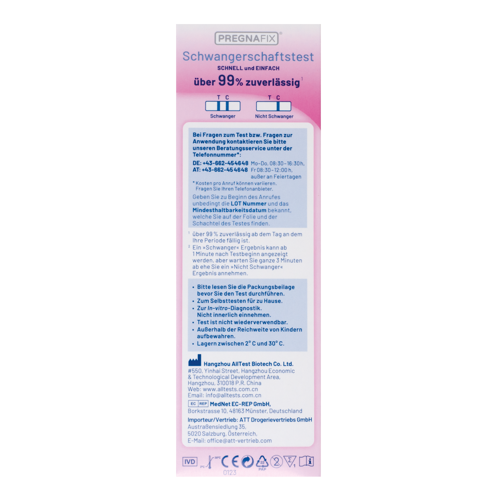 PREGNAFIX Schwangerschaftstest schnell und einfach - 1 Stück