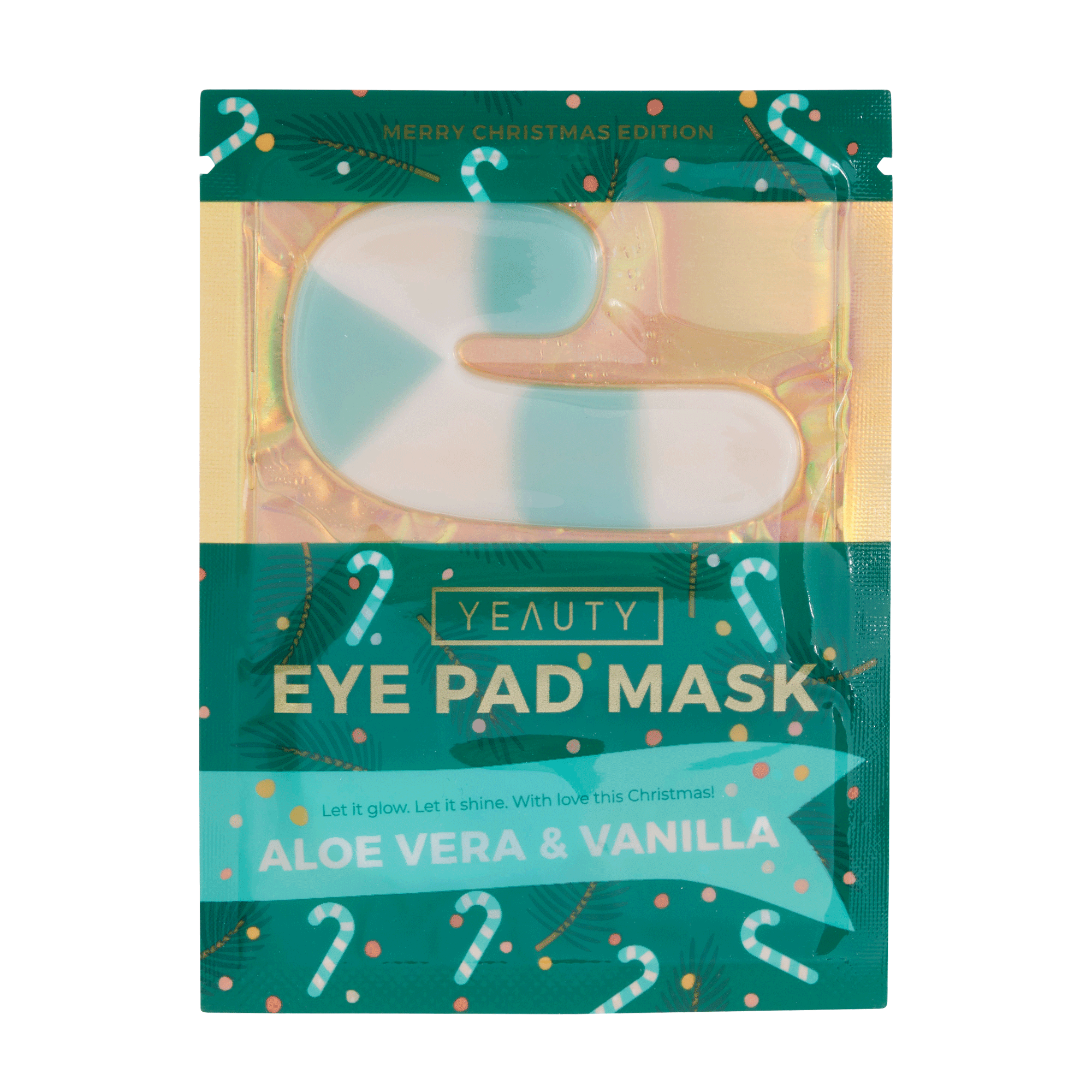 Vorderseite von YEAUTY X-MAS Eye Pad Mask Aloe Vera & Vanilla
