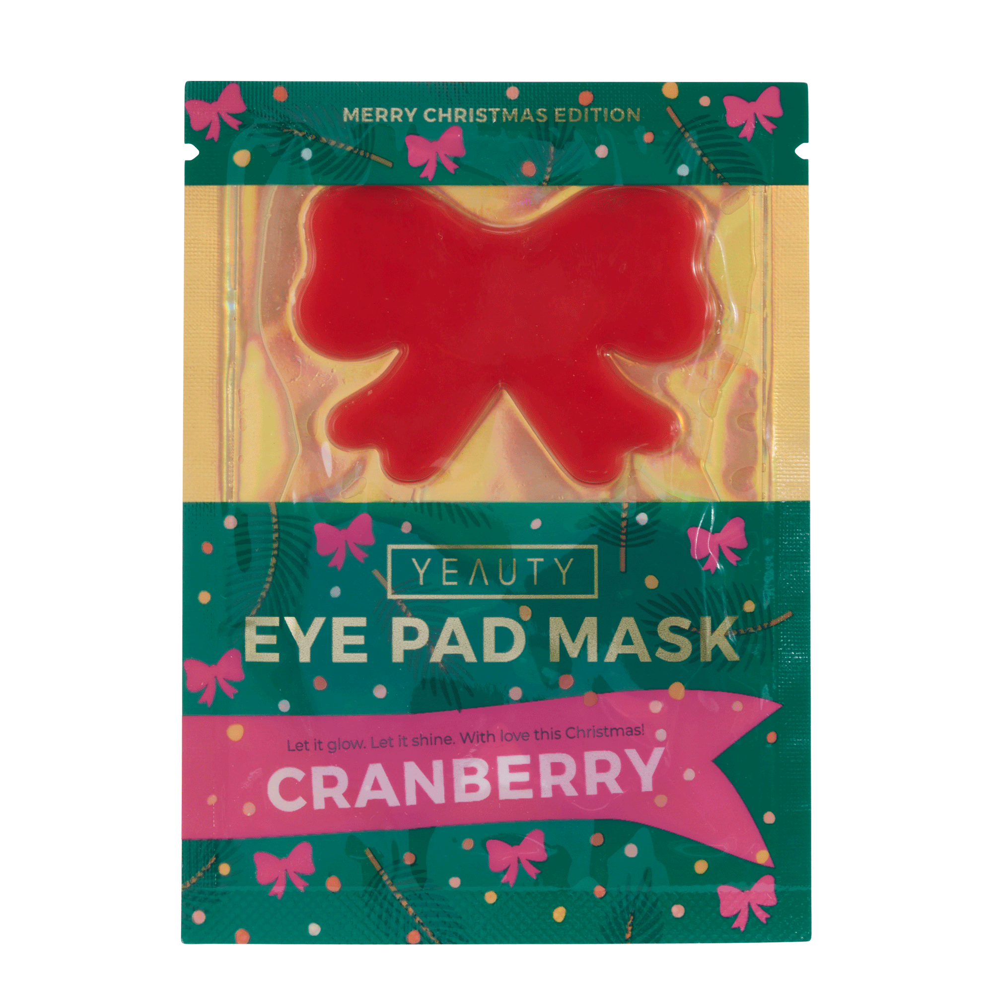 Frontansicht von YEAUTY X-MAS Eye Pad Mask Cranberry