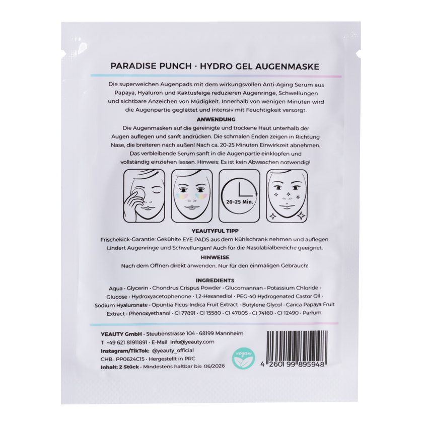 YEAUTY Eye Pad Mask Paradise Punch - 1 Paar