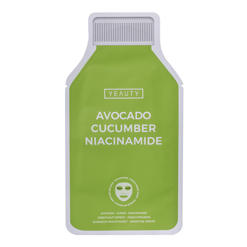 YEAUTY Tuchmaske Avocado Cucumber Niacinamide - 1 Stück