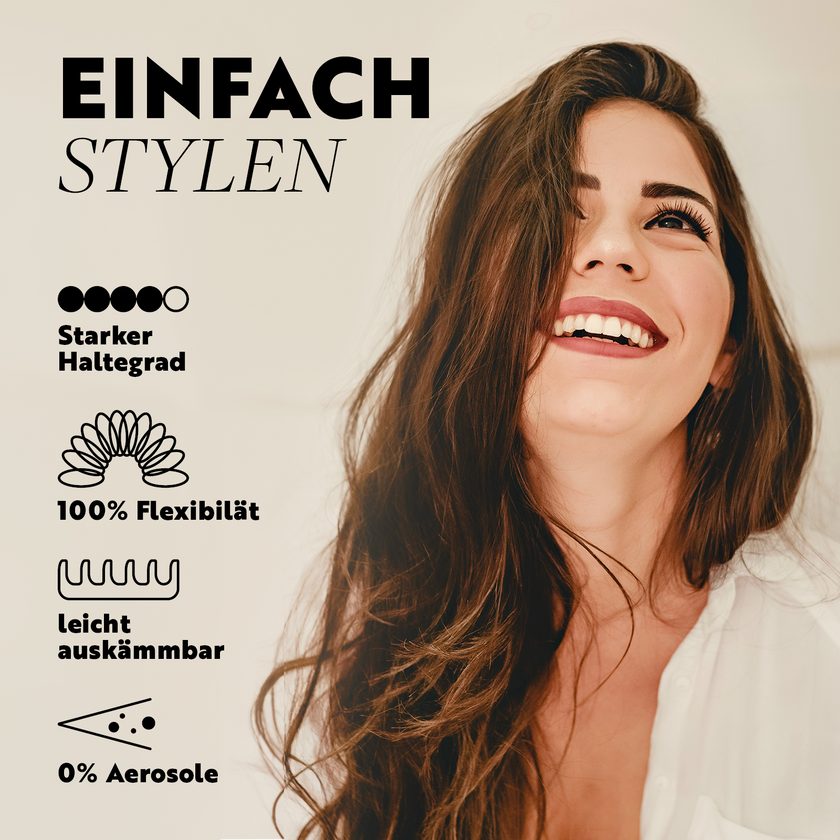 Final NET Starker Halt, Frau mit gestylter Frisur