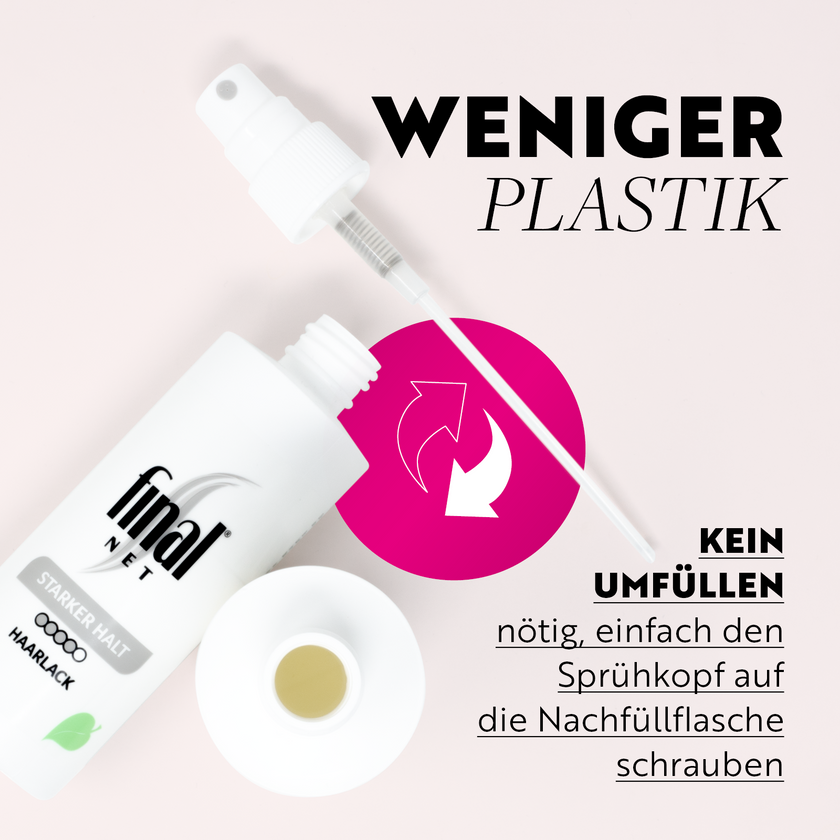 Final NET Starker Halt und geöffnete umweltfreundlichere Final NET Starker Halt Austauschflasche